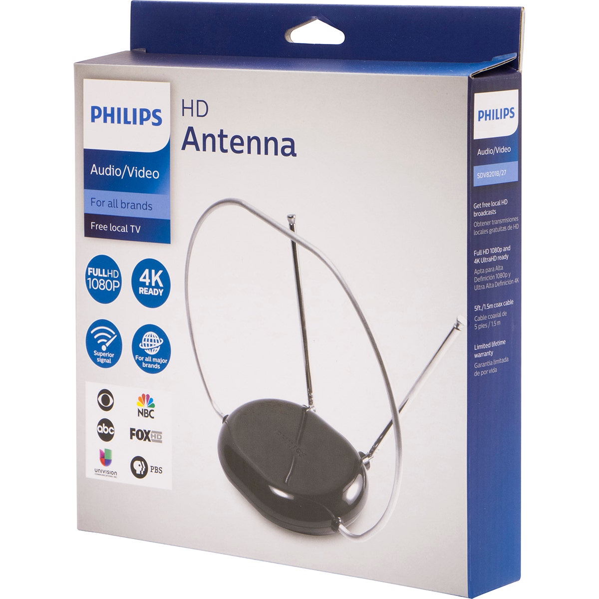 Philips Rabbit Ear HD Antenna, Black