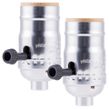 Power Gear 3-Way Lamp Socket, Nickel, 2 Pack