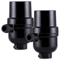 Power Gear 3-Way Lamp Socket, Black 2 Pack