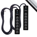 GE 6-Outlet Surge Protector Extension Cord, 800J, Black, 10ft., 2pk