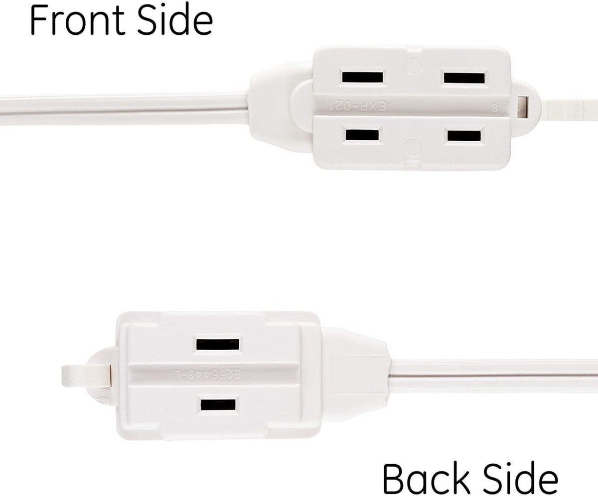 GE 3-Outlet 6ft. Polarized Dual Split Extension Cord, White