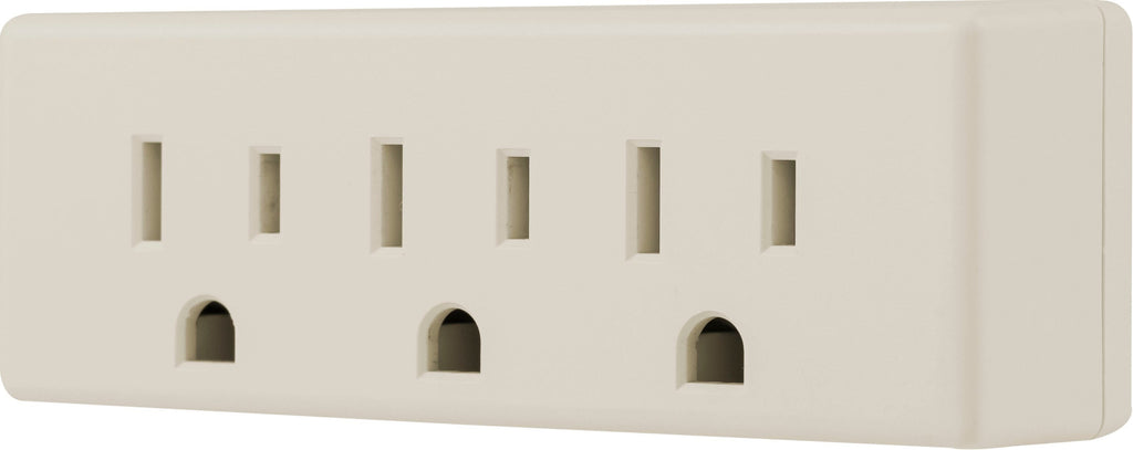 GE 3-Outlet Wall Tap, Light Almond