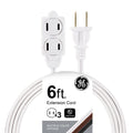 GE 3-Outlet 6ft. Extension Cord with Twist-to-Close Safety Outlets, White