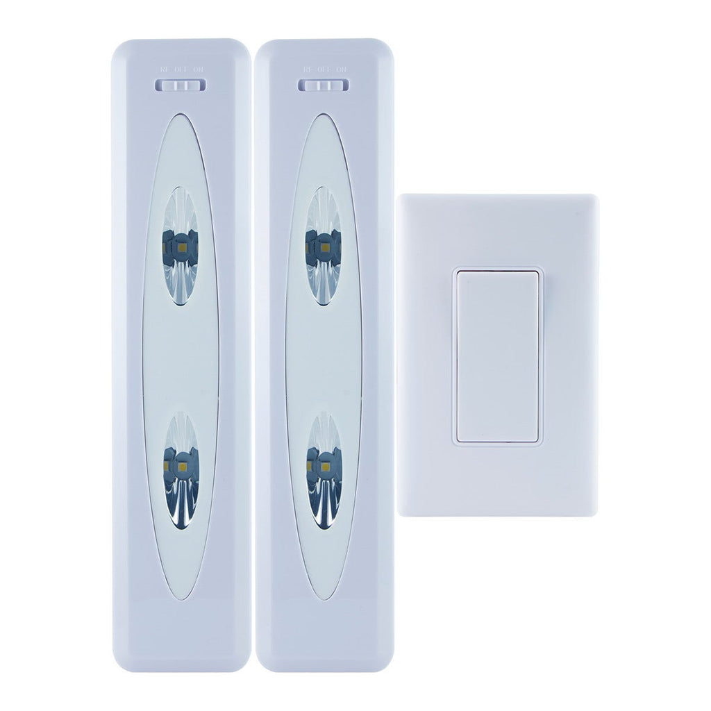 GE Battery Operated LED Light Bars with Remote, White, 2 Pack