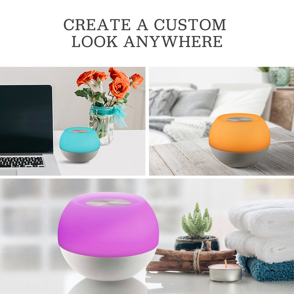 Enbrighten USB-Powered Color-Changing Tabletop LED Mini Bowl Night Light, Gray