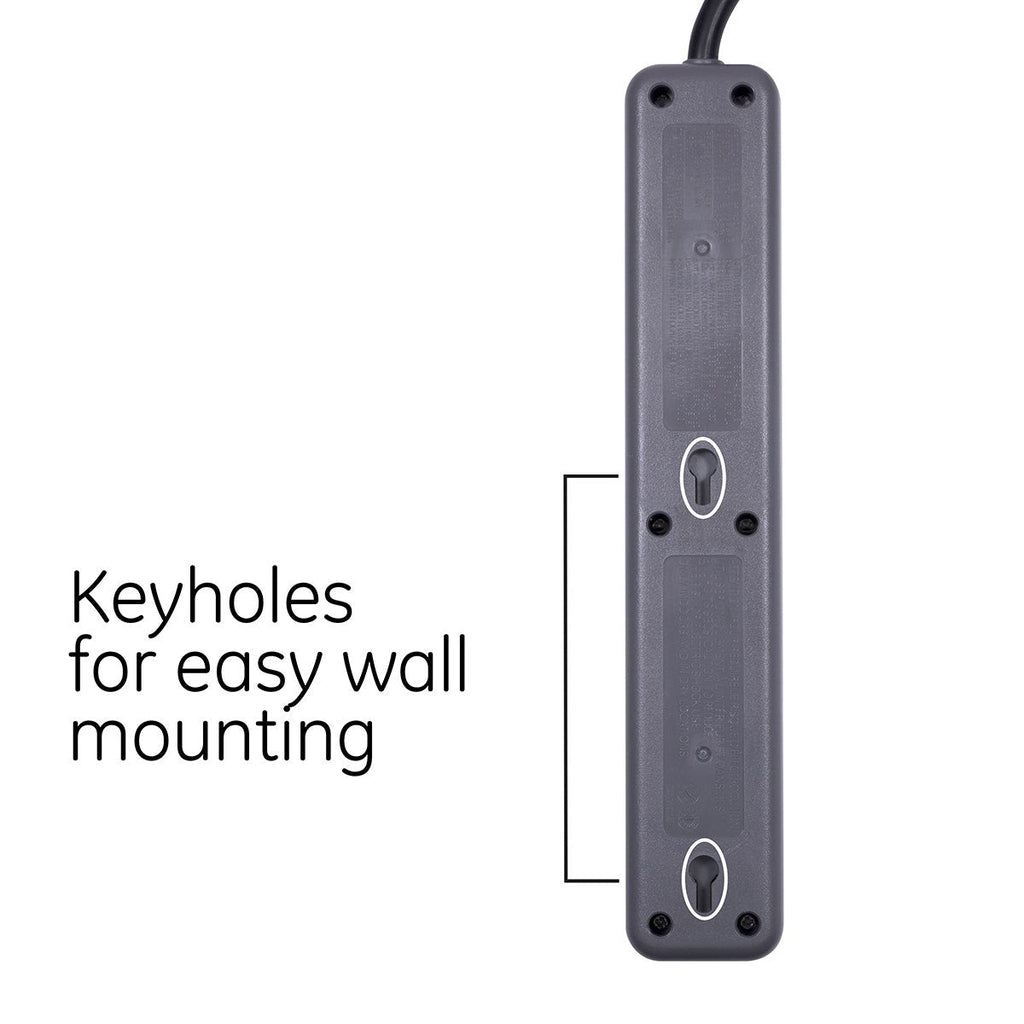 GE Pro 6-Outlet 4ft. Surge Protector, Black