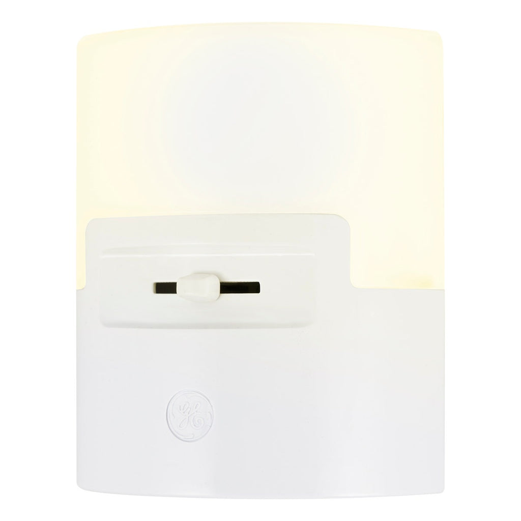 GE UltraBrite Dimmable Light Sensing LED Night Light, White