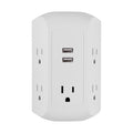 GE UltraPro 5-AC, 2-USB Side-Access Surge Protector, 560J, White