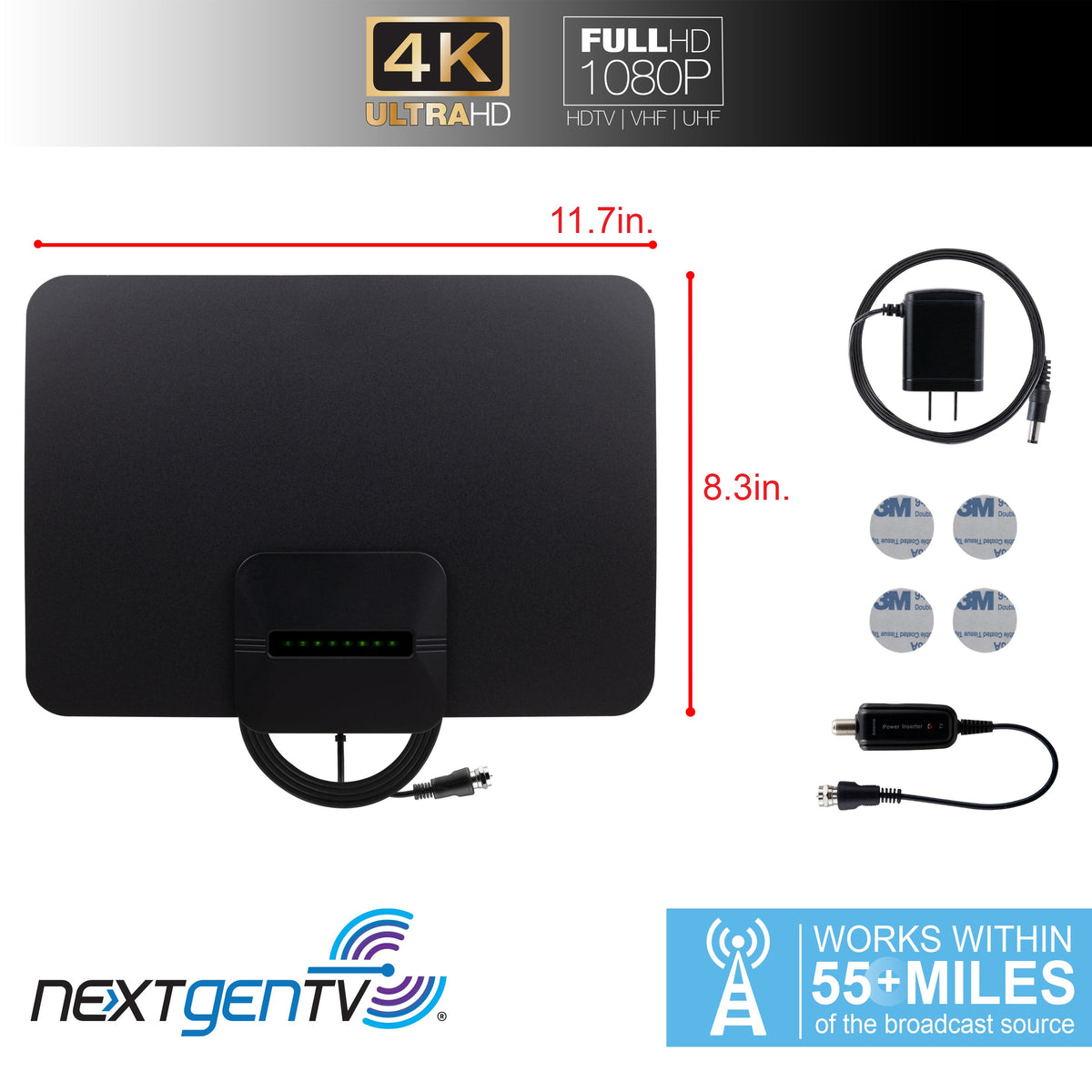 UltraPro™ Ultra Edge Amplified HD Antenna with Signal Finder