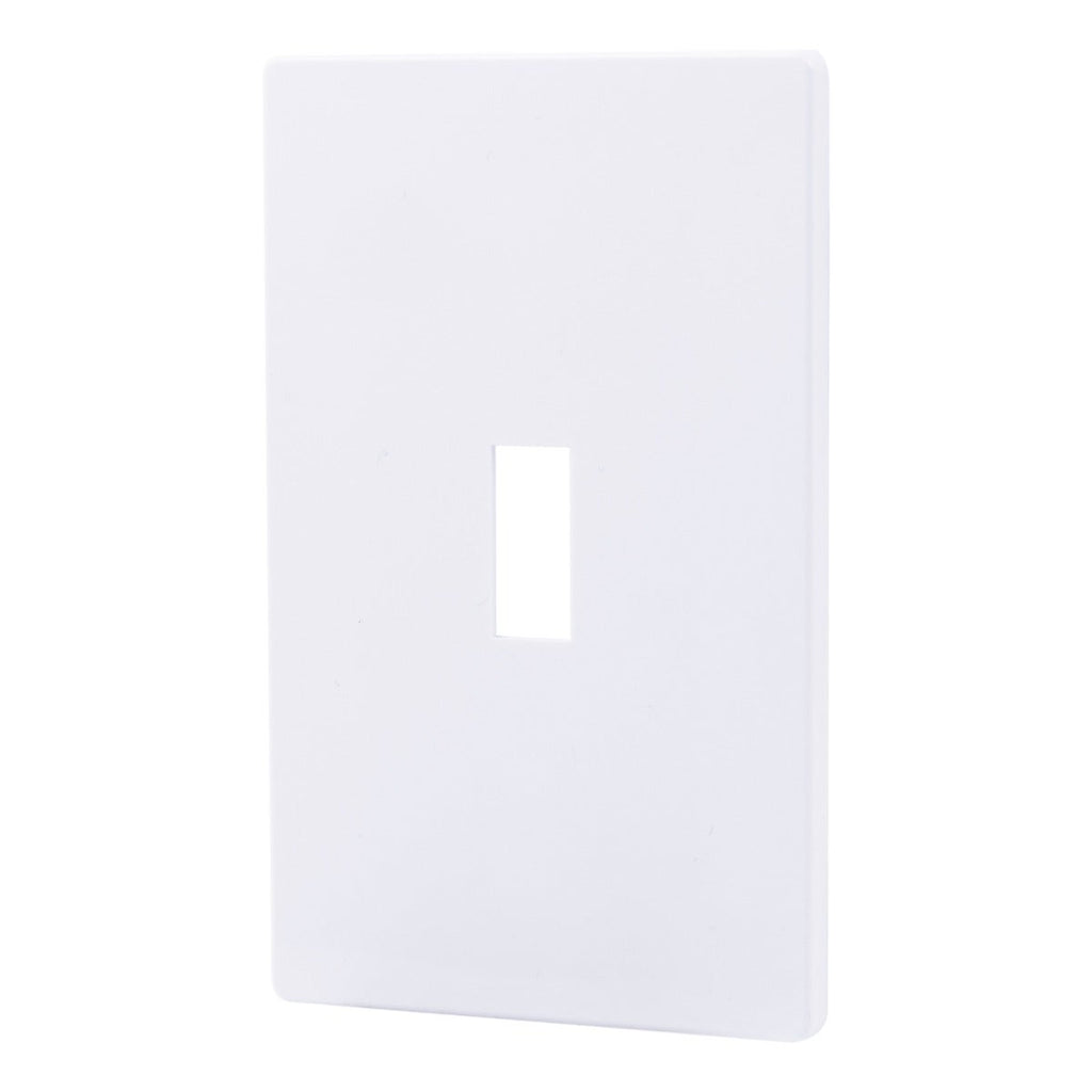 Power Gear Single Toggle Screwless Wall Plate, White, 5 Pack