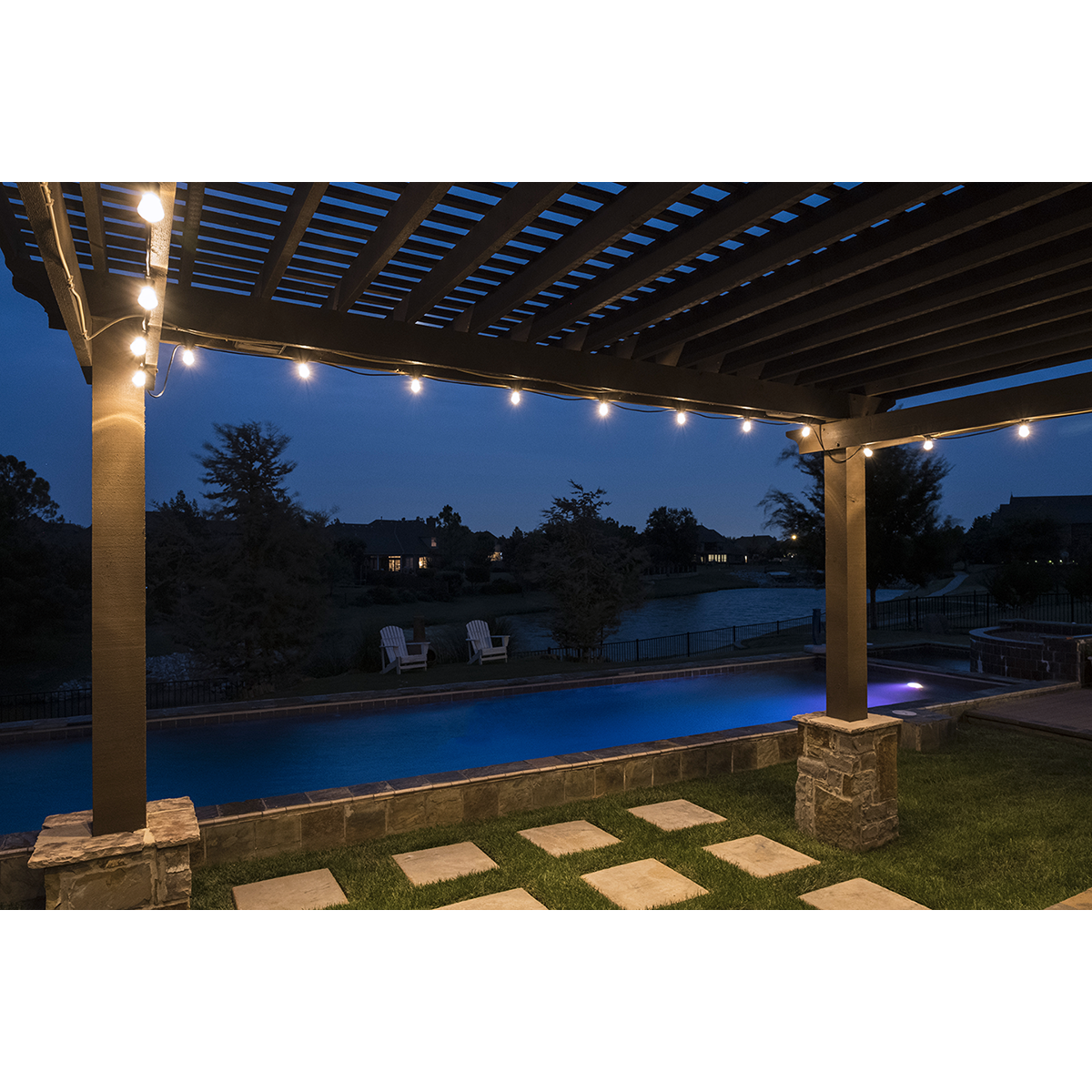 Lights by Night LED Bistro String Lights, 24 Bulbs, 48ft. Black Cord