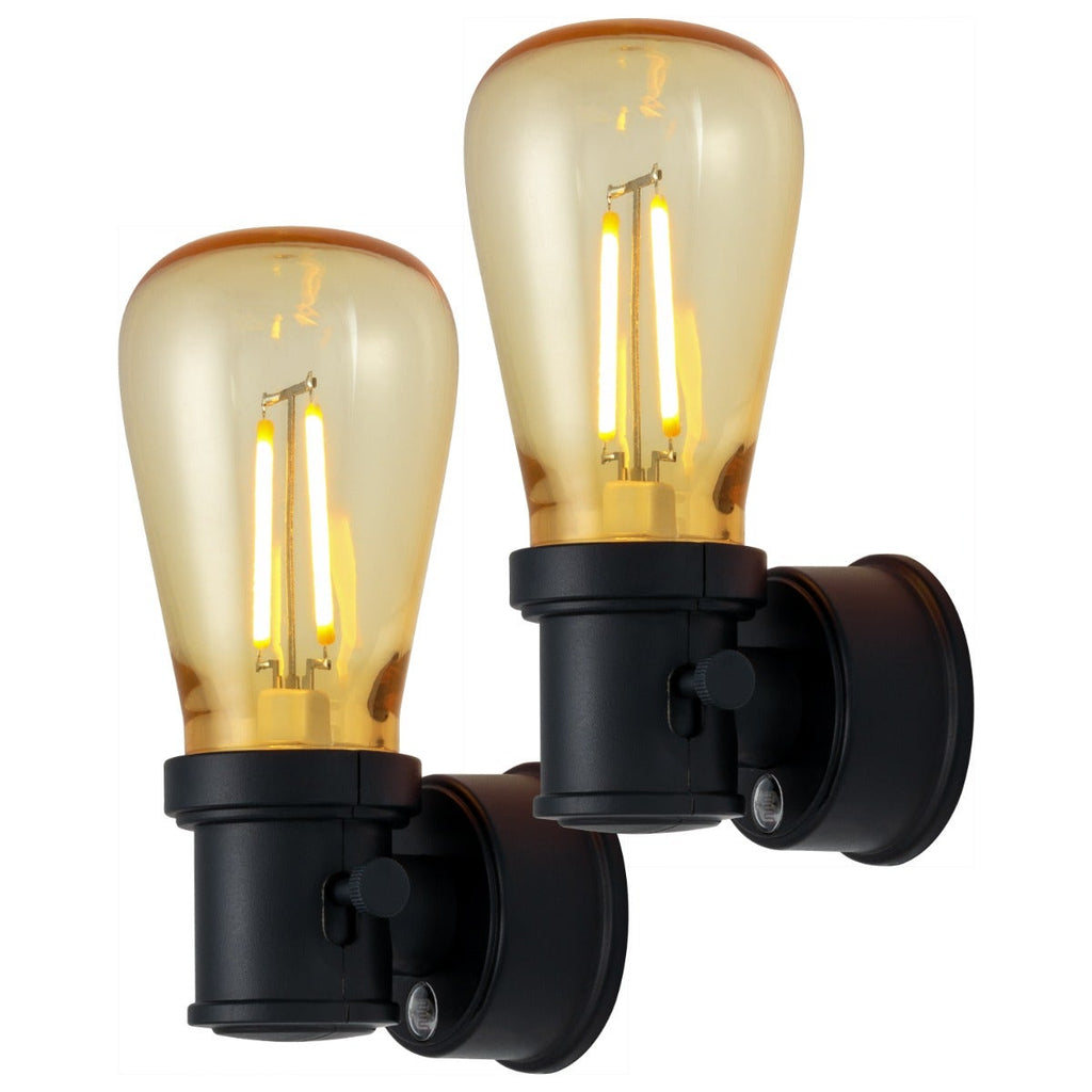 GE Vintage Light Sensing LED Night Light, 2 Pack, Black