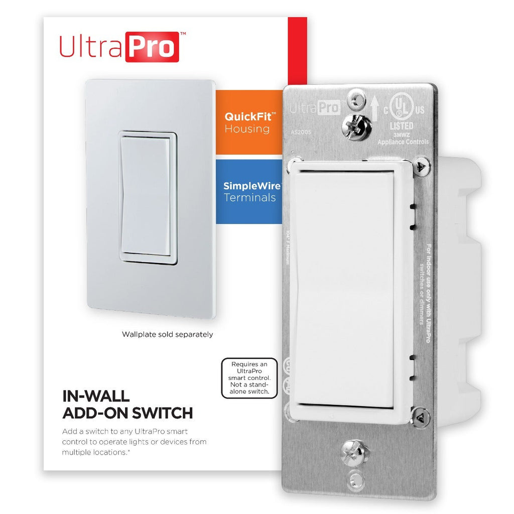 UltraPro In-Wall Add-On Switch with QuickFit and SimpleWire, White