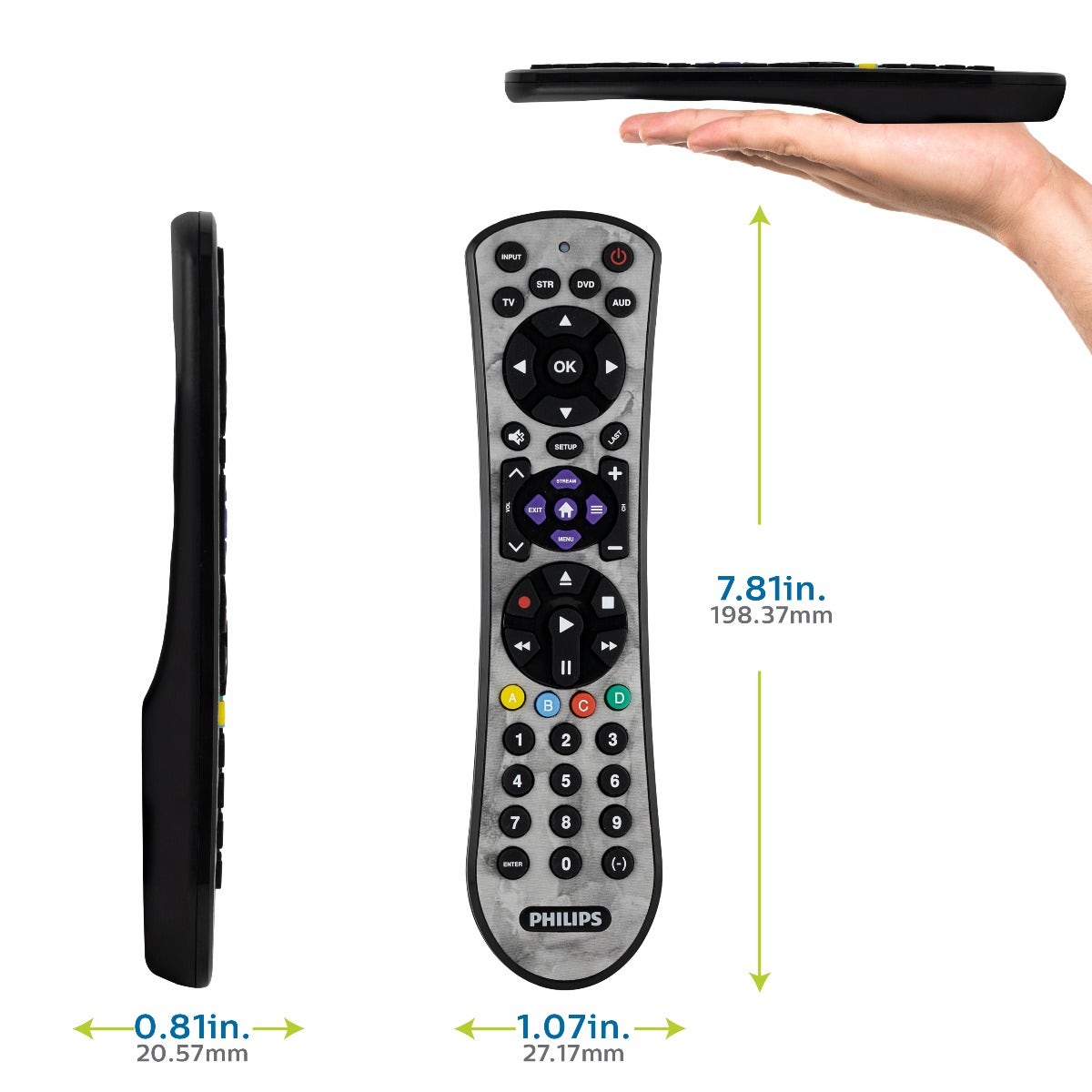 Philips 4-Device Soft Touch Universal Remote, Marble