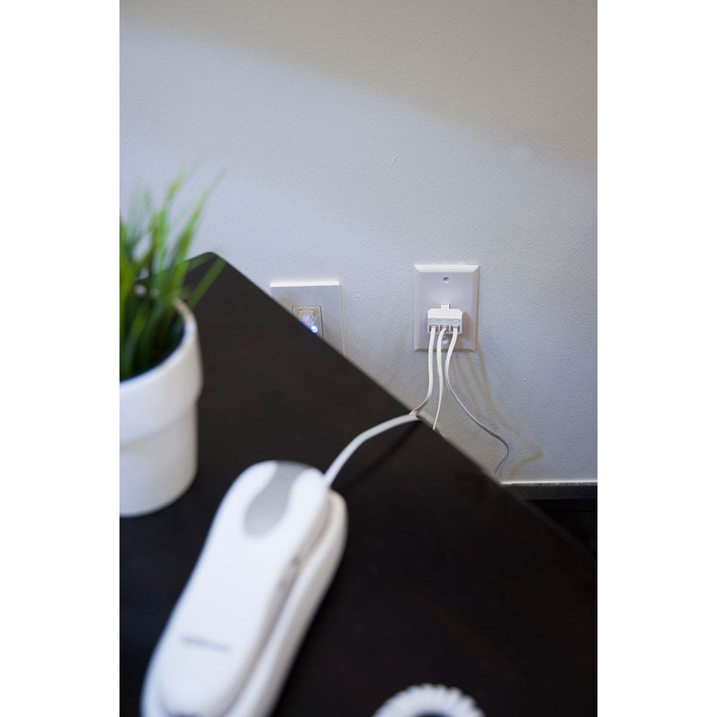 Power Gear 2-Line In-Wall Telephone Triplex Adapter, RJ11, White