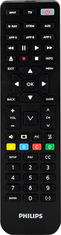 Philips 4-Device Universal Vizio Replacement Remote, Black