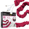 Cordinate 6ft. Fabric Cord Cover, 2 Pack, Berry