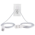 Cordinate 3-Outlet 12ft. Dual Split Extension Cord Braided, Indoor, White