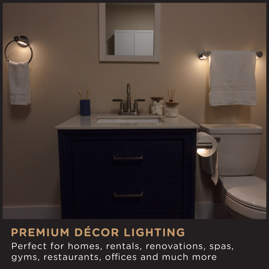 Enbrighten LED Motion Sensing Towel Ring Light, Chrome
