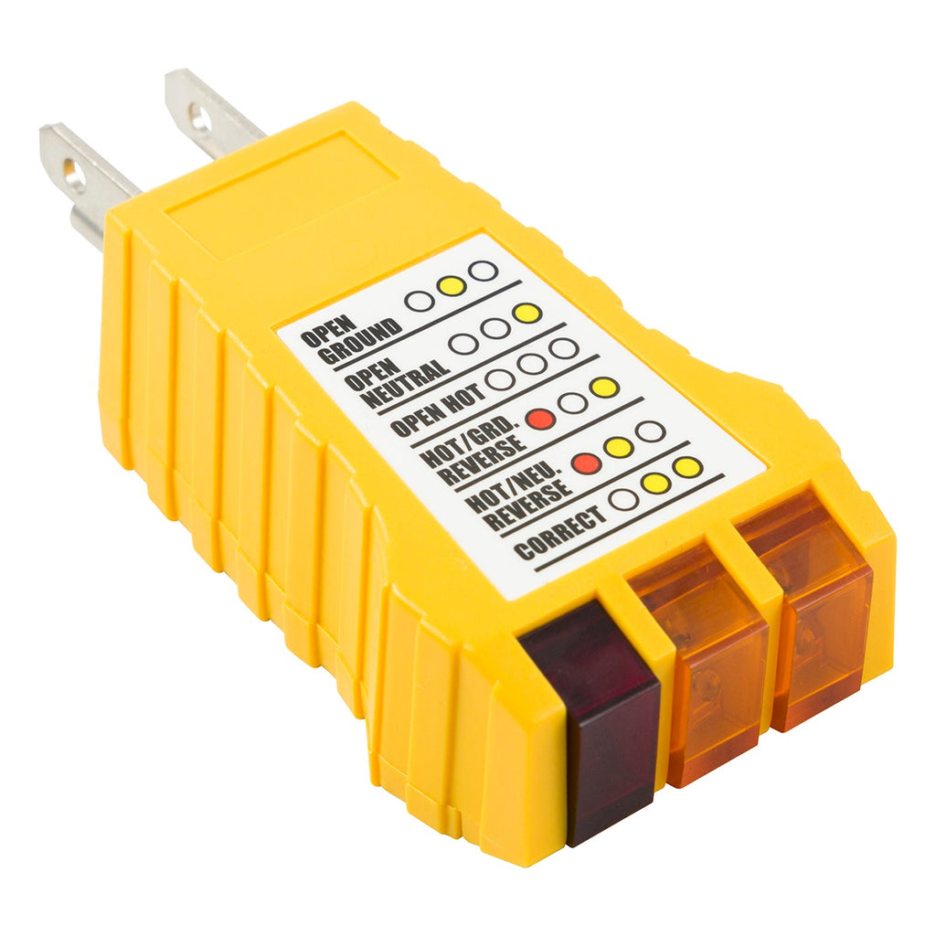 Power Gear 3-Wire Receptacle Tester, Yellow