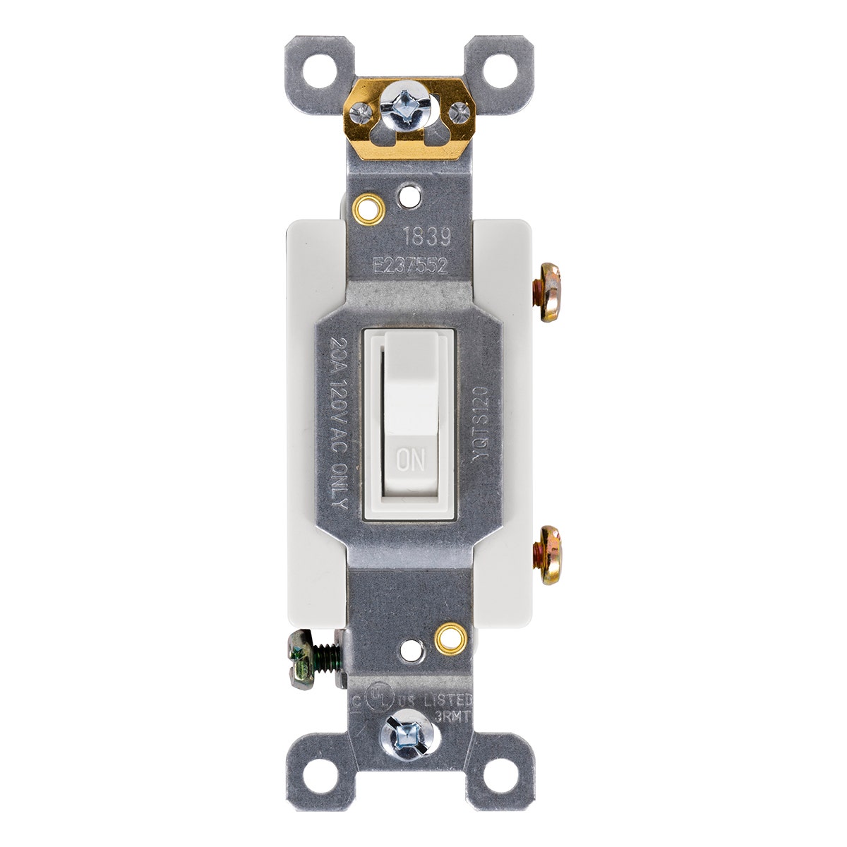 GE UltraPro Single Pole Heavy-Duty Toggle Switch, White
