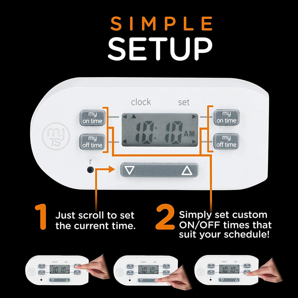myTouchSmart Indoor Plug-In Simple Set Digital Bar Timer, White