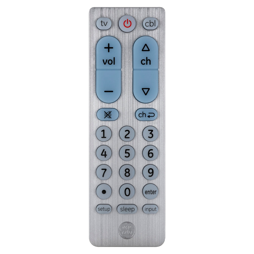 GE UltraPro 2-Device Universal Remote Control, Brushed Silver