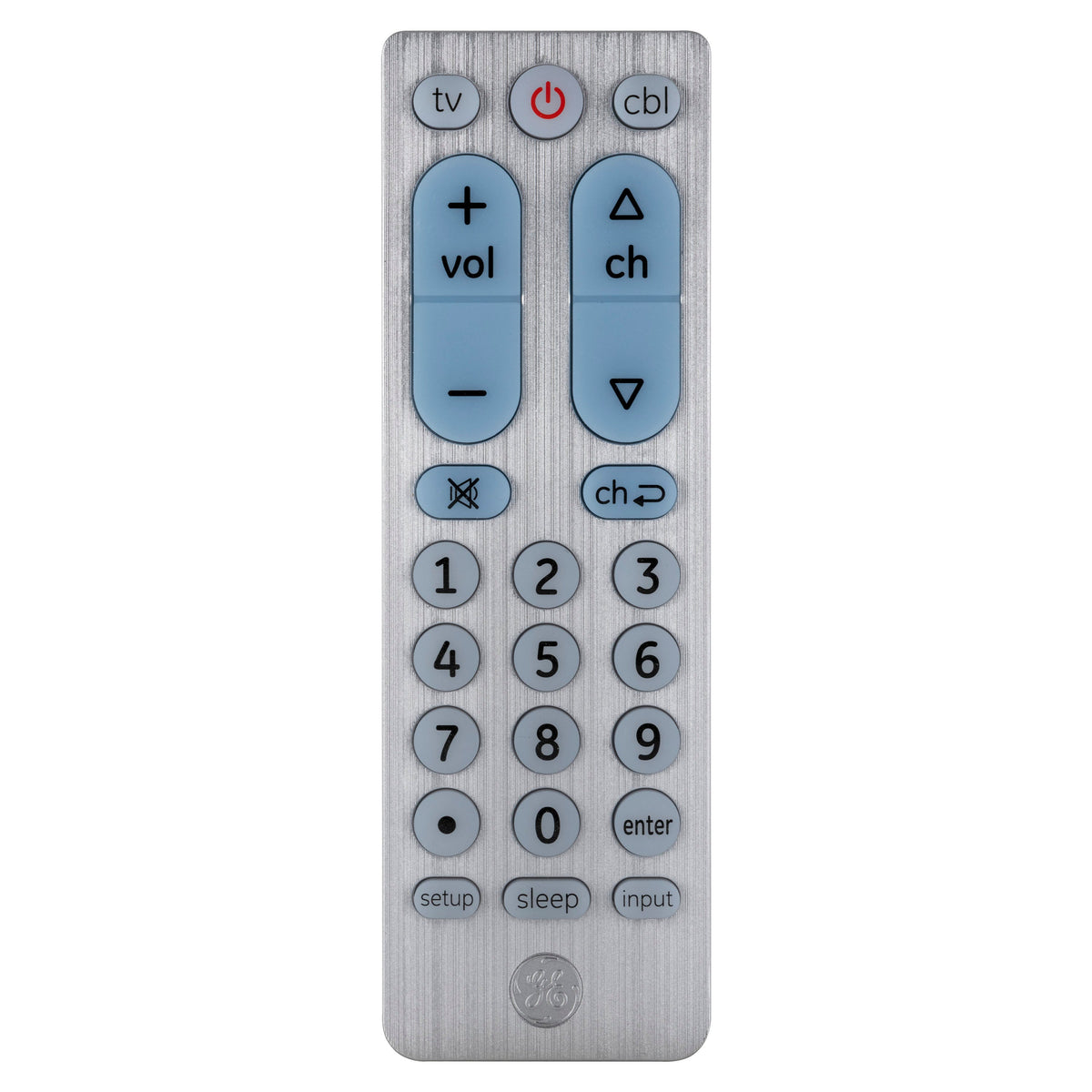 GE UltraPro 2-Device Universal Remote Control, Brushed Silver