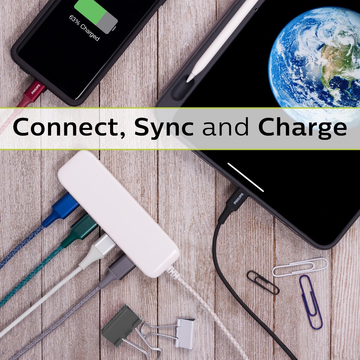Philips 4ft. USB-C to Lightning Charging Cable, White