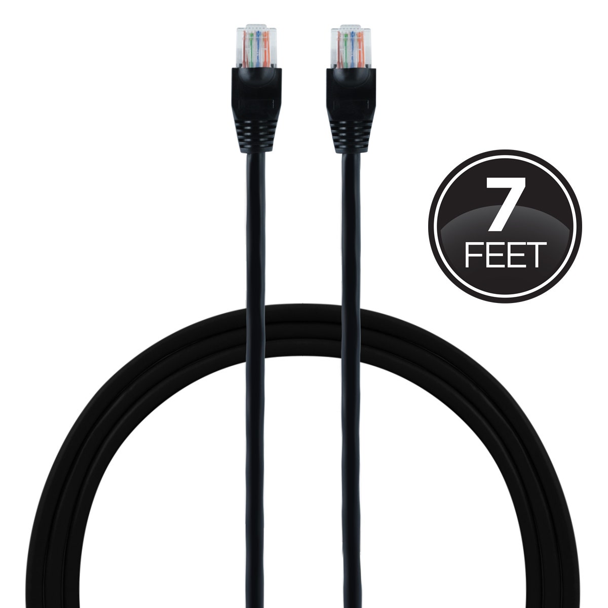 GE 7 ft. Cat 5e Ethernet Cable, Black