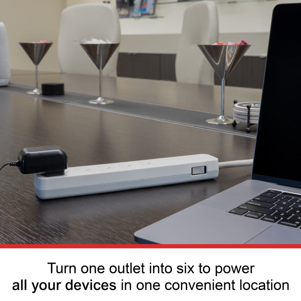 GE 6-Outlet 20ft. Surge Protector, White