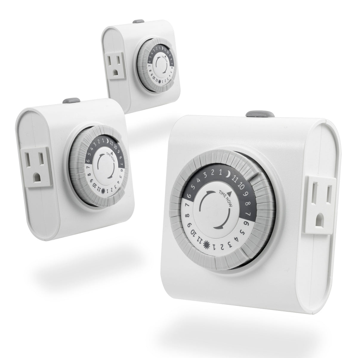 GE Indoor Plug-In 24-Hour Mechanical Timer, 3 Pack, White