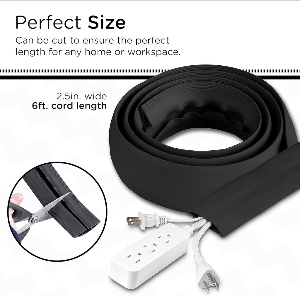 Cordinate Cable Management Floor Cover, 6ft., Black
