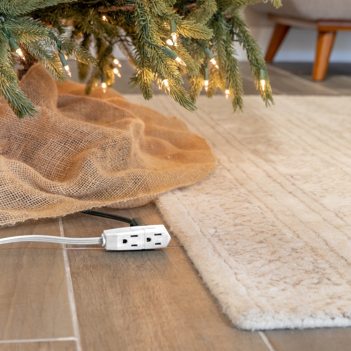 GE 3-Outlet 3ft. Extension Cord  with Right-Angle Plug, White