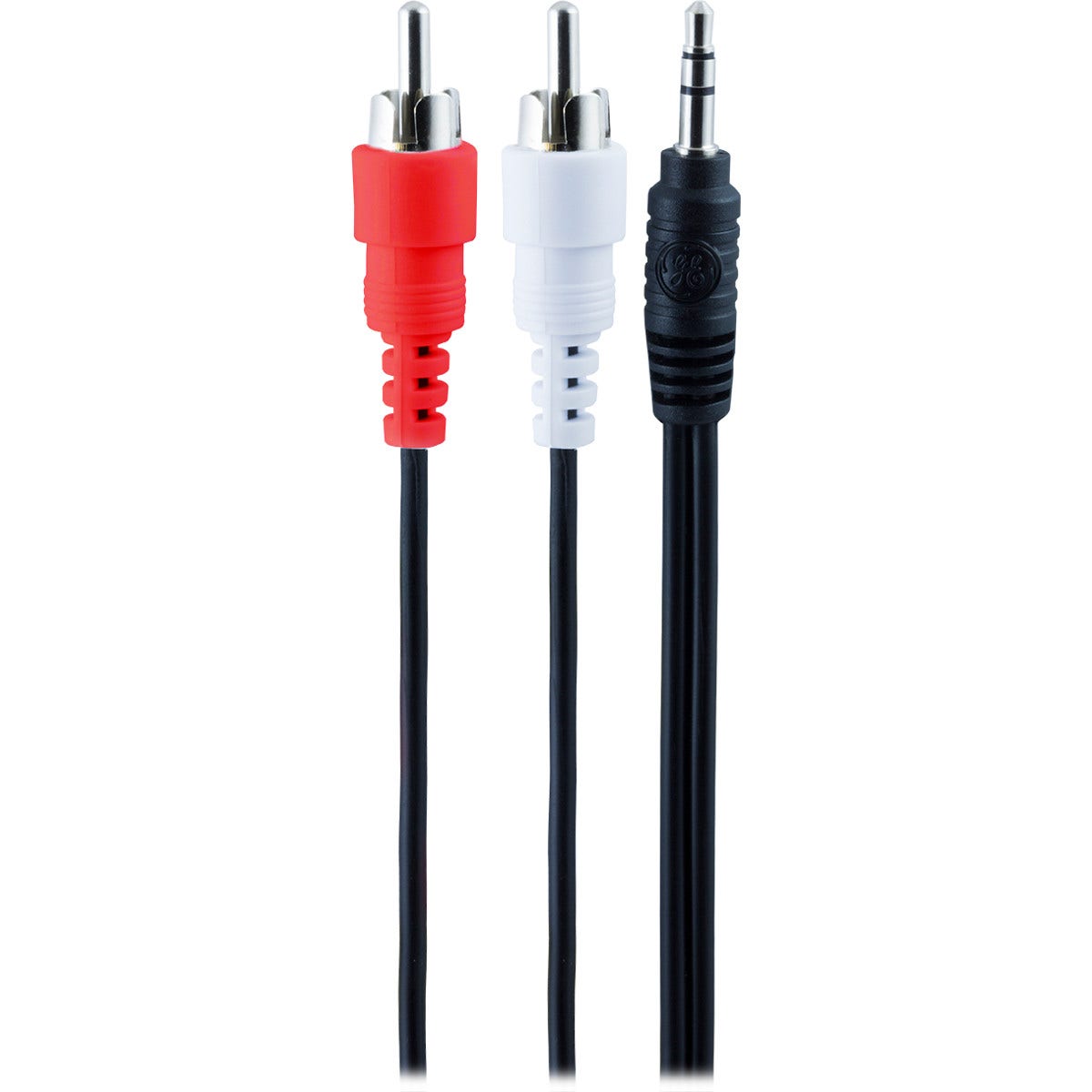 GE 6ft. Audio Y Adapter with 2 RCA Jacks to 3.5mm Jack, Black