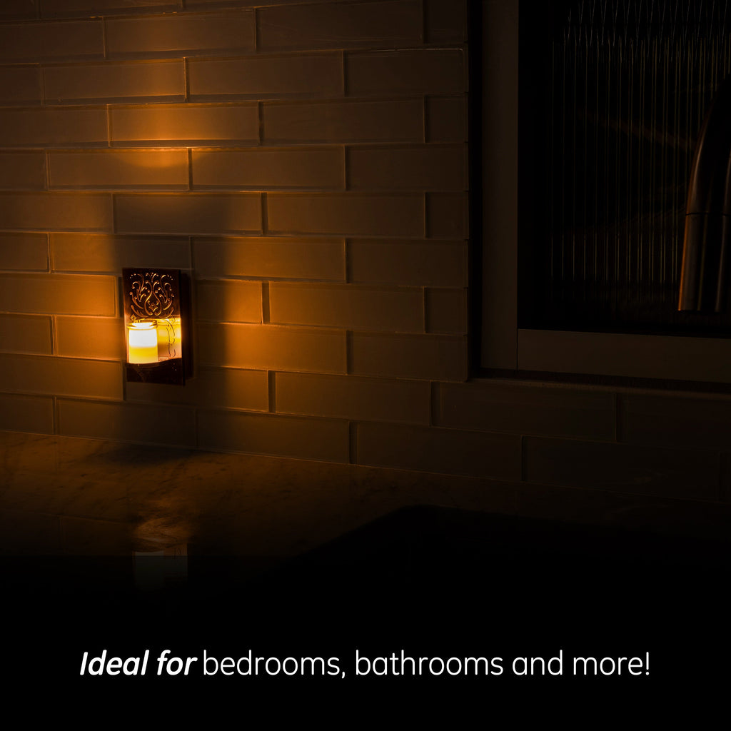 GE CandleLite Light Sensing LED Night Light, Oil-Rubbed Bronze
