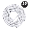 Power Gear Telephone Coiled Handset Cord, 25ft., White