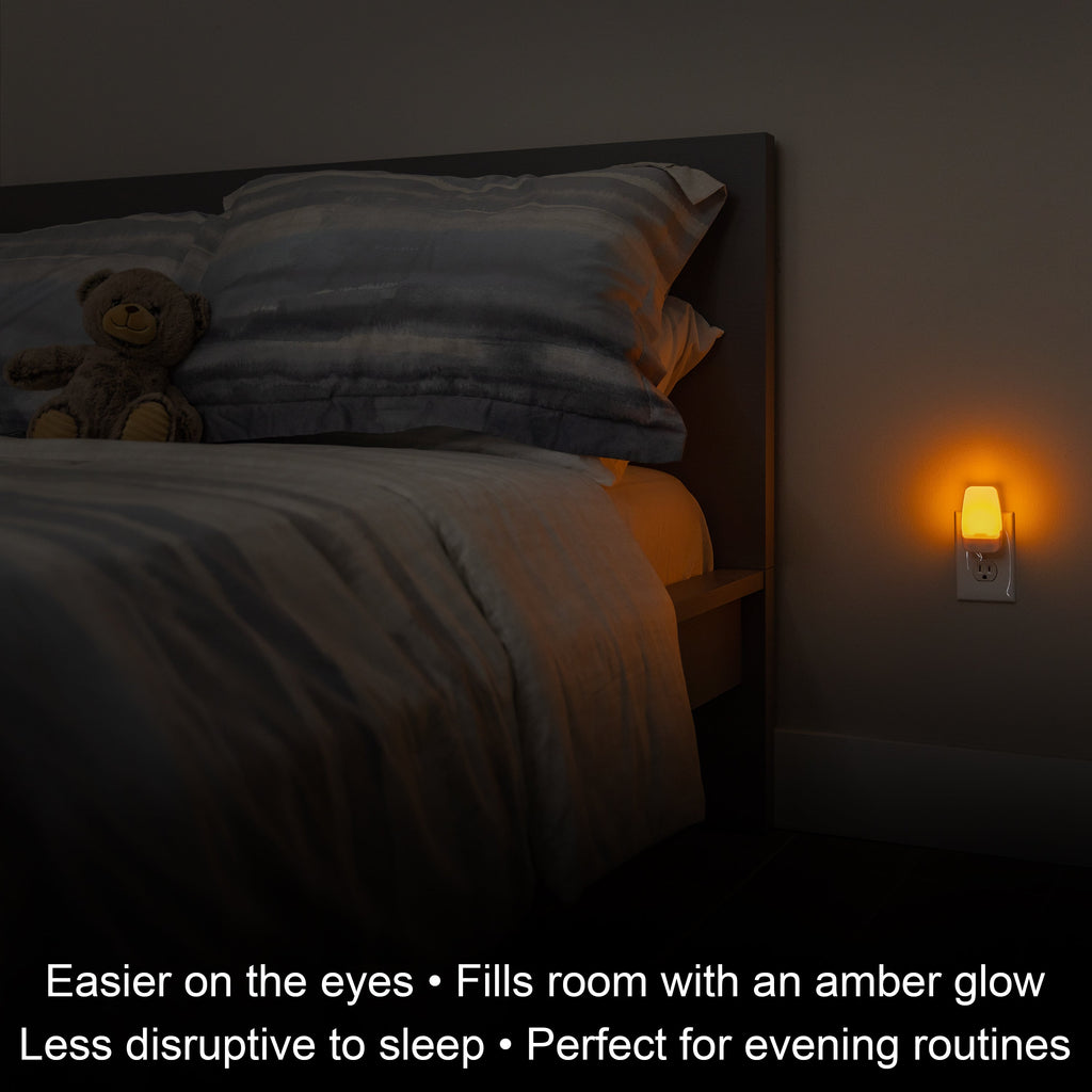 GE Light Sensing LED Night Light, 4 Pack, Amber