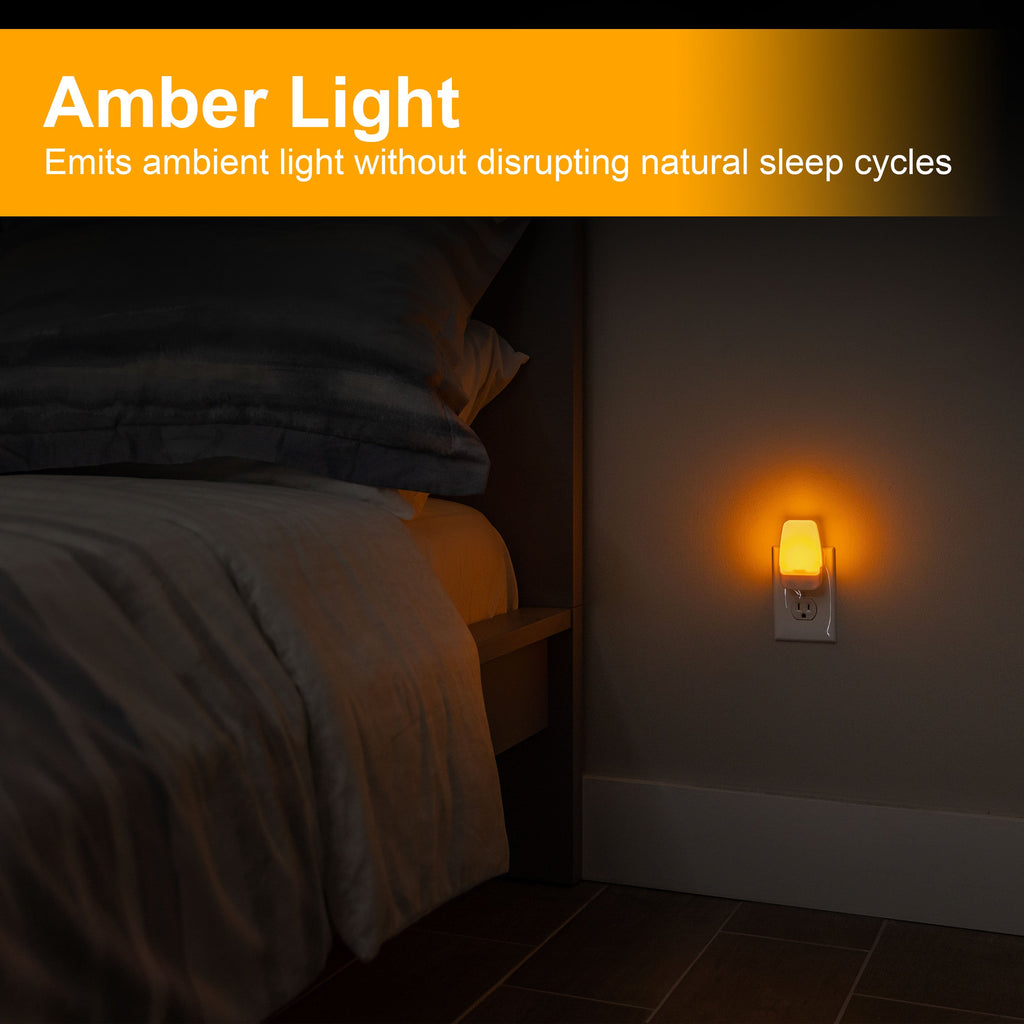 GE Light Sensing LED Night Light, 4 Pack, Amber
