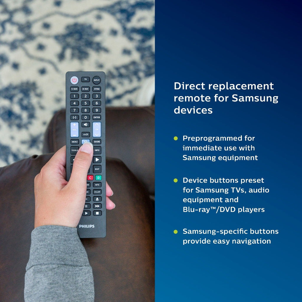 Philips 4-Device Universal Samsung Replacement Remote, Black