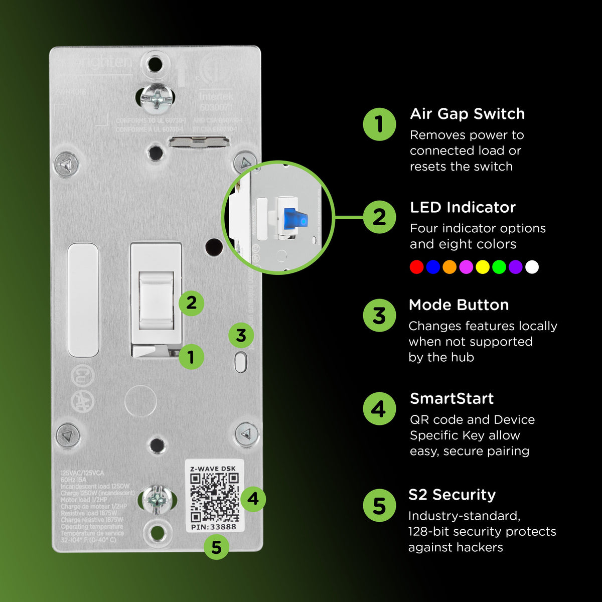 Enbrighten Z-Wave 800 Series In-Wall Smart Switch