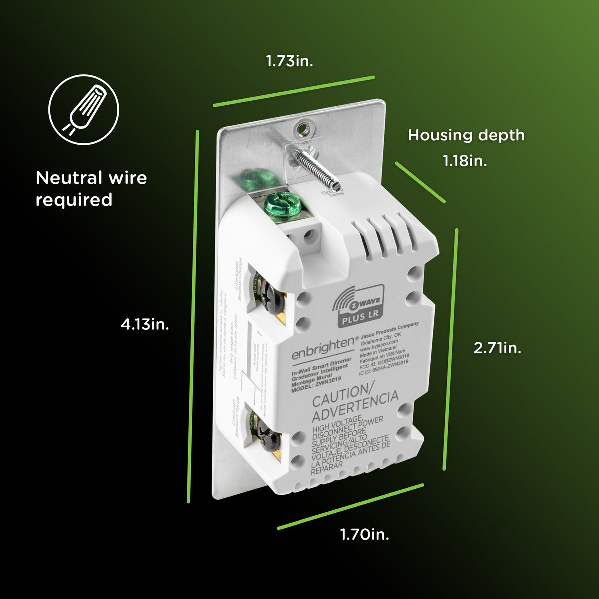 Enbrighten 800 Series Z-Wave Toggle Dimmer