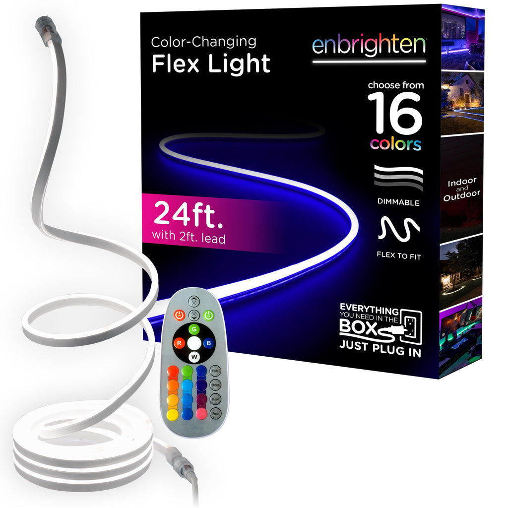 Enbrighten Indoor/Outdoor LED Flex Light, 24ft., Color Changing