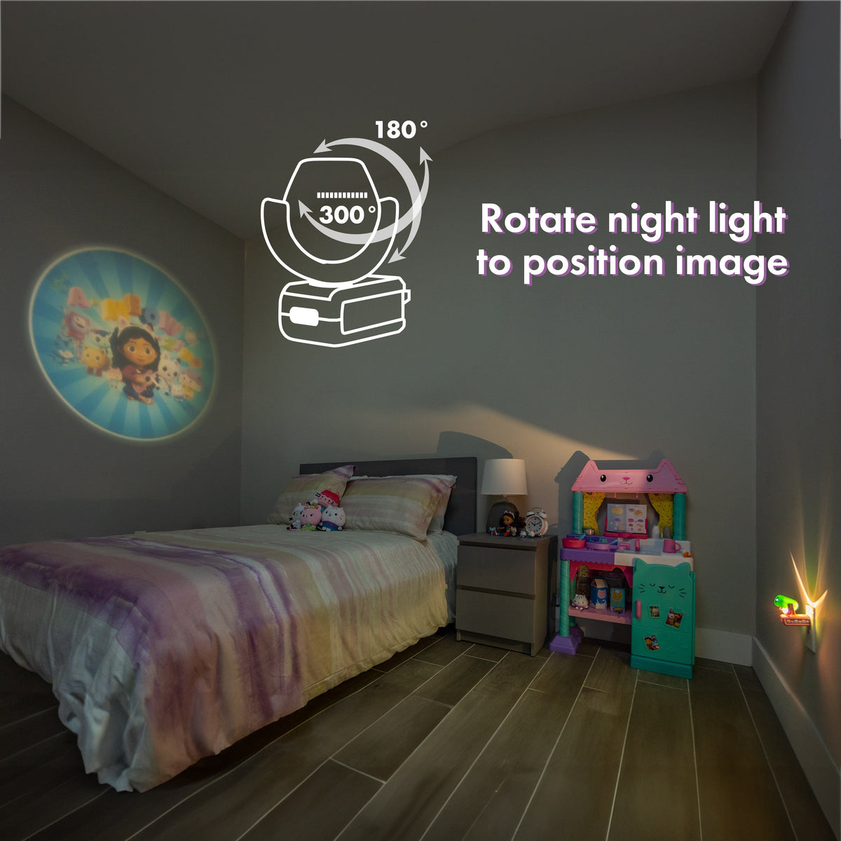 Projectables Gabby's Dollhouse LED Night Light, Pink