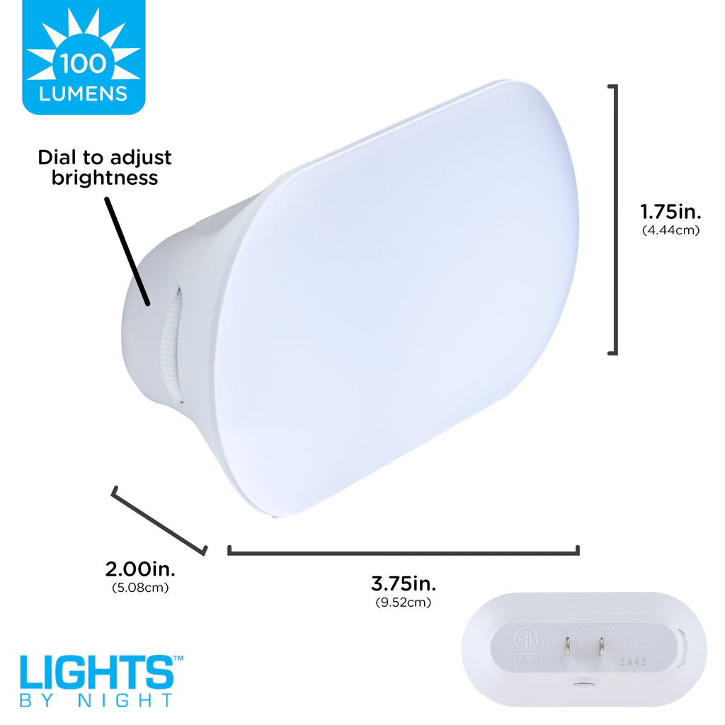 Lights by Night UltraBrite Light Sensing LED Dimmable Mini Night Light, 2 Pack