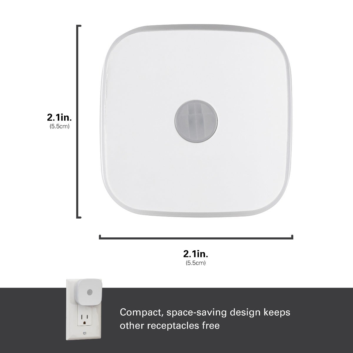 Lights by Night Mini Motion Sensing LED Night Light, 2 Pack, White