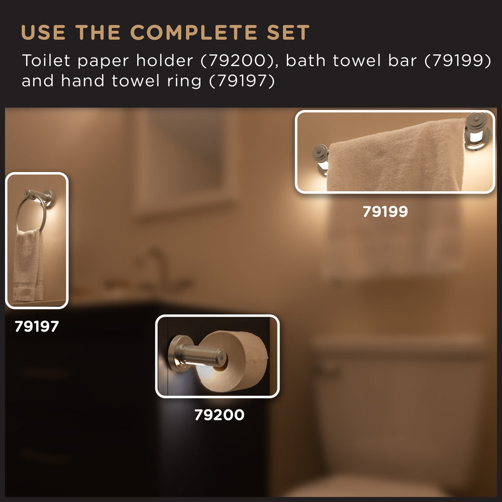 Enbrighten LED Motion Sensing Towel Ring Light, Brushed Nickel