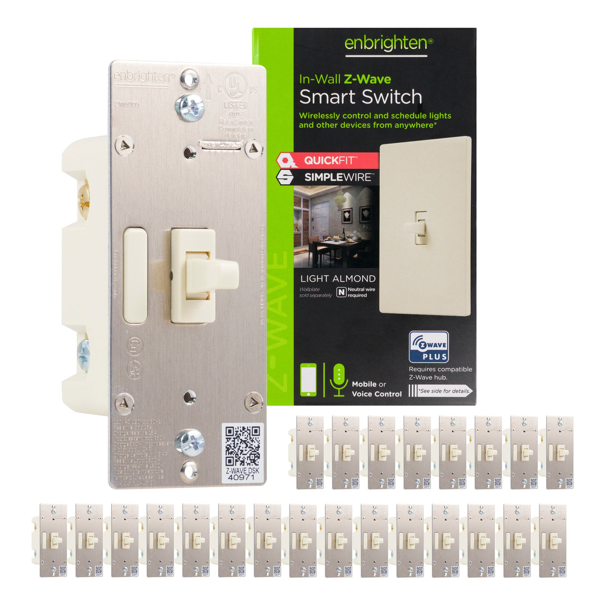 Z-Wave: Smart Toggle Switch Light Almond