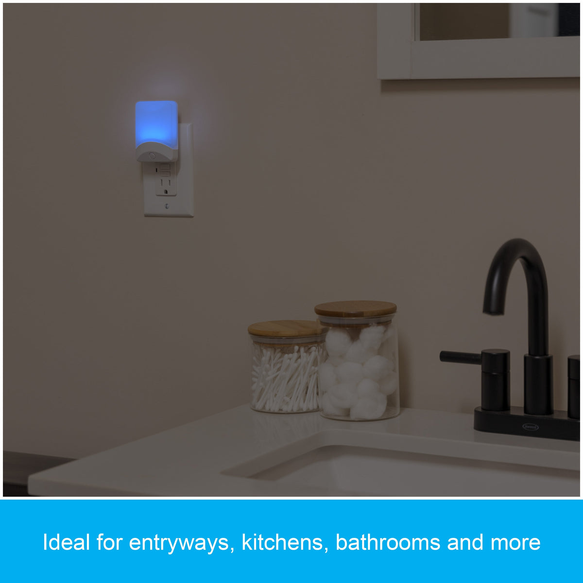 GE Color Changing Light Sensing LED Night Light, 2 Pack, White