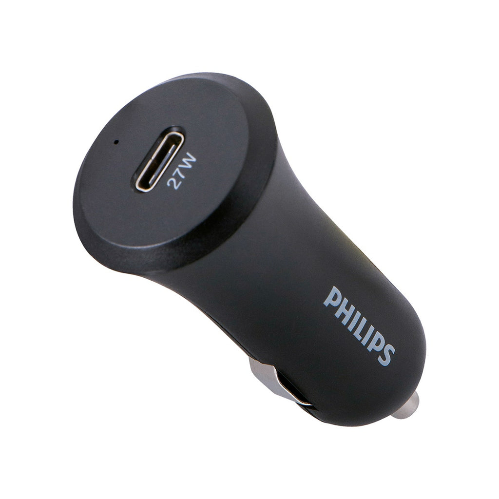 Philips 1-USB Car Charger with USB-C and Power Delivery, Black